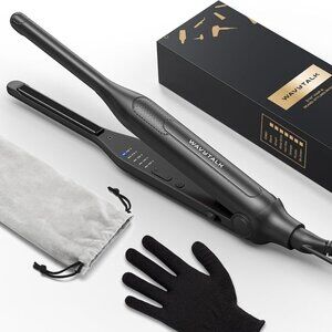 Pencil Flat Iron with Dual Voltage & Adjustable Temp to Straighten or Curl Hair